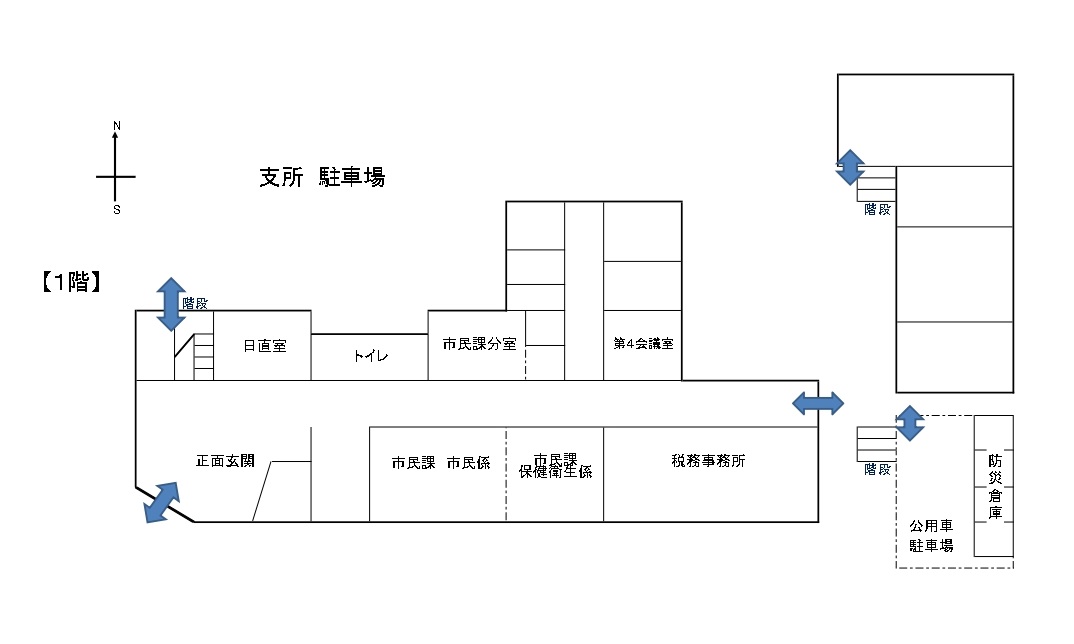 本庁舎１階執務室　配置図