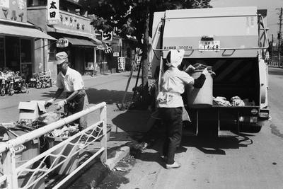 ごみ収集の実態調査(昭和44年8月、いわき市撮影)