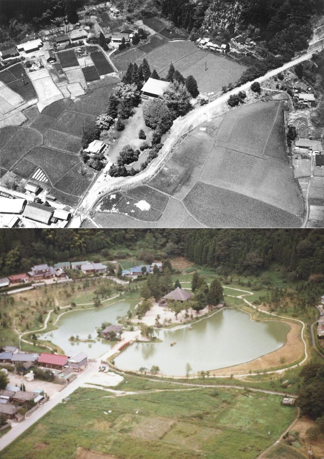 2-1 白水阿弥陀堂とその周囲〔昭和42(1967)年、いわき市撮影〕