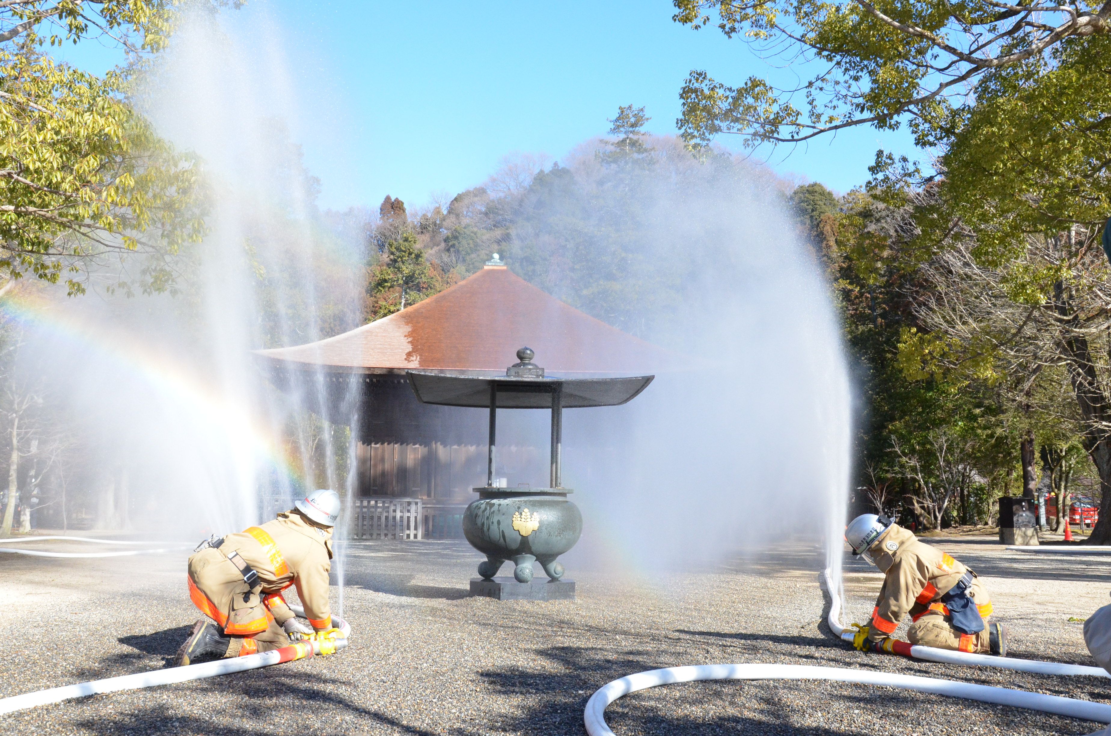20 白水阿弥陀堂・文化財防火デー(平成25年1月、いわき市撮影)