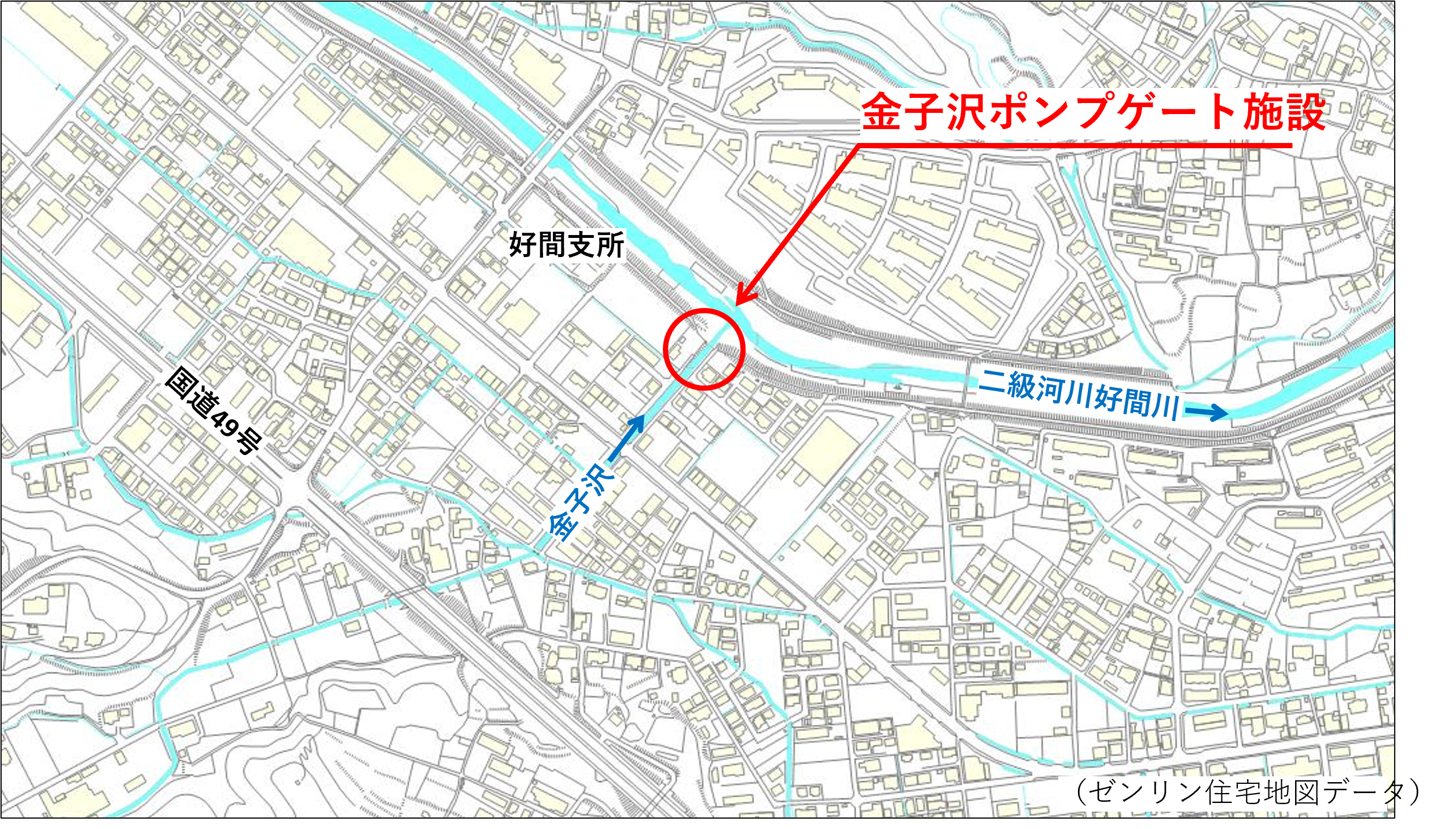 金子沢位置図